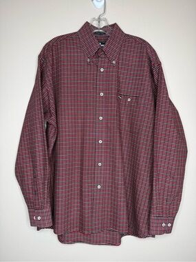 Urgent Gear Winter Weight Cotton Red Check Button-Down Shirt Size Large
